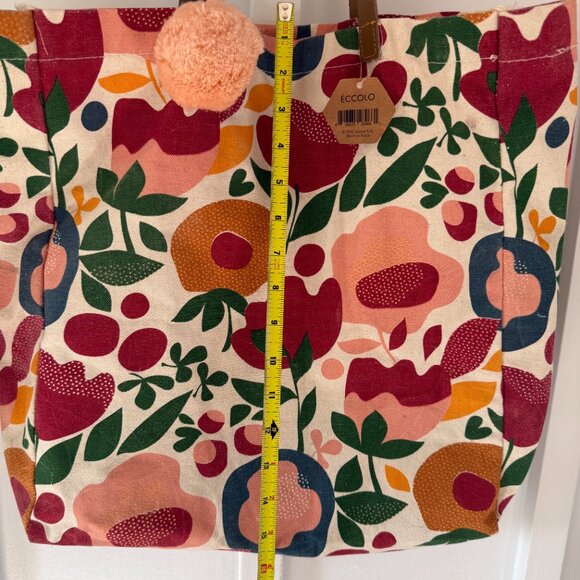 Floral Themed Eccolo Canvas Women's Tote Bag - Picture 4 of 7